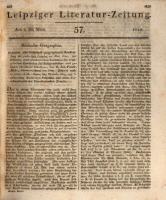 Leipziger Literaturzeitung Montag 6. März 1820