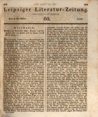 Leipziger Literaturzeitung Donnerstag 9. März 1820