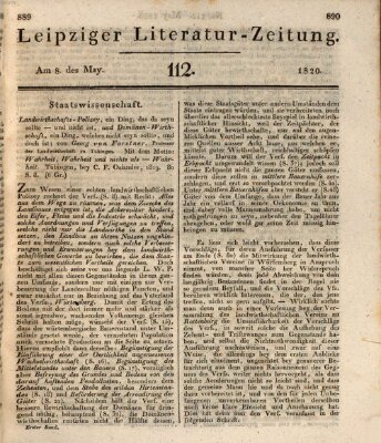 Leipziger Literaturzeitung Montag 8. Mai 1820