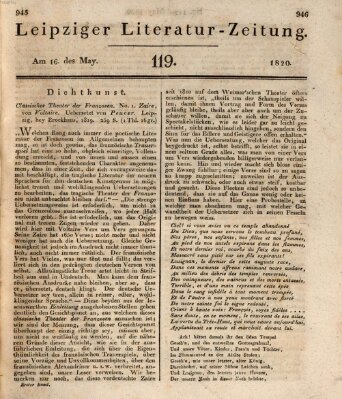 Leipziger Literaturzeitung Dienstag 16. Mai 1820