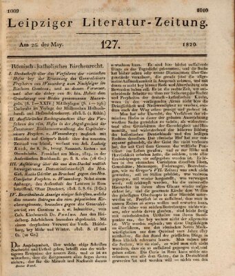 Leipziger Literaturzeitung Donnerstag 25. Mai 1820