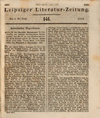 Leipziger Literaturzeitung Freitag 9. Juni 1820