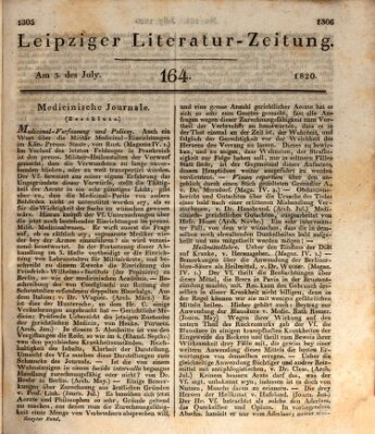 Leipziger Literaturzeitung Montag 3. Juli 1820