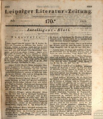 Leipziger Literaturzeitung Samstag 8. Juli 1820