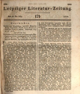 Leipziger Literaturzeitung Montag 10. Juli 1820