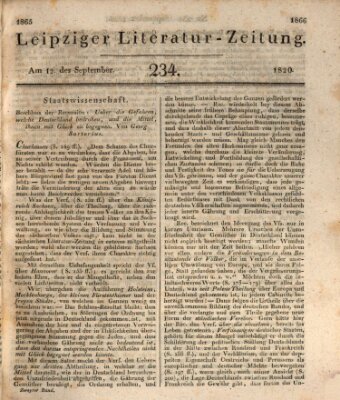 Leipziger Literaturzeitung Dienstag 12. September 1820