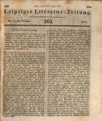 Leipziger Literaturzeitung Freitag 13. Oktober 1820