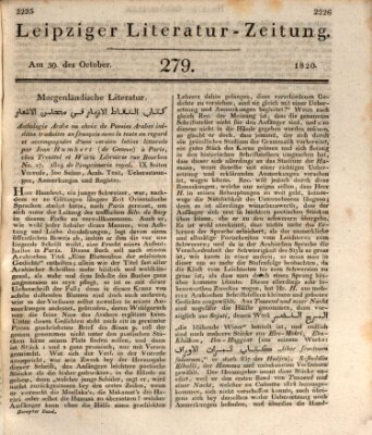 Leipziger Literaturzeitung Montag 30. Oktober 1820