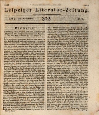 Leipziger Literaturzeitung Dienstag 21. November 1820