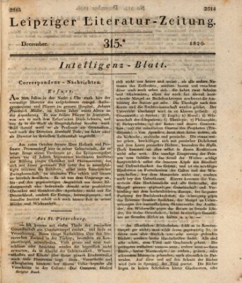 Leipziger Literaturzeitung Samstag 2. Dezember 1820