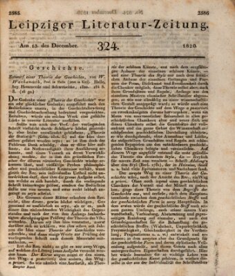 Leipziger Literaturzeitung Mittwoch 13. Dezember 1820