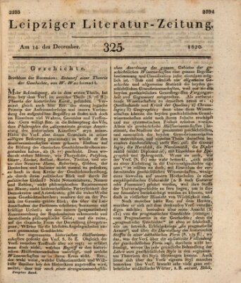 Leipziger Literaturzeitung Donnerstag 14. Dezember 1820