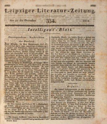 Leipziger Literaturzeitung Samstag 23. Dezember 1820