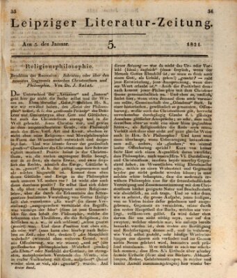 Leipziger Literaturzeitung Freitag 5. Januar 1821