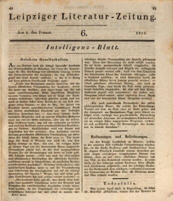 Leipziger Literaturzeitung Samstag 6. Januar 1821