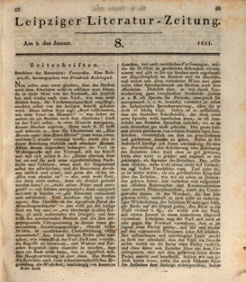 Leipziger Literaturzeitung Dienstag 9. Januar 1821