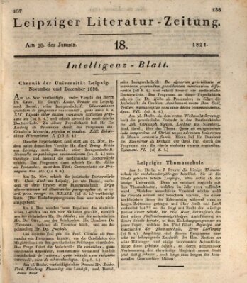 Leipziger Literaturzeitung Samstag 20. Januar 1821