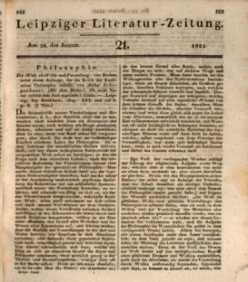 Leipziger Literaturzeitung Mittwoch 24. Januar 1821