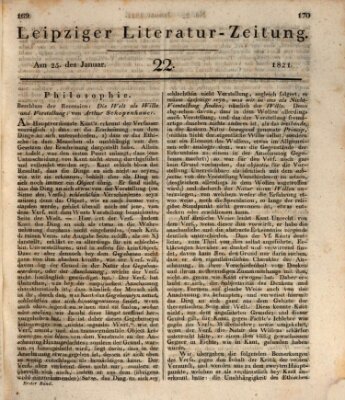 Leipziger Literaturzeitung Donnerstag 25. Januar 1821