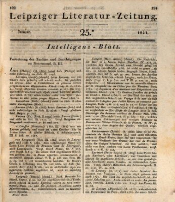 Leipziger Literaturzeitung Samstag 27. Januar 1821