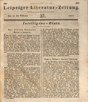 Leipziger Literaturzeitung Samstag 10. Februar 1821