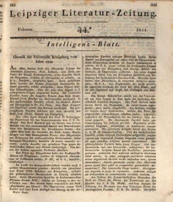 Leipziger Literaturzeitung Samstag 17. Februar 1821