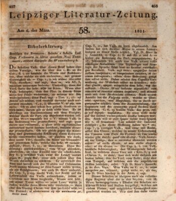 Leipziger Literaturzeitung Dienstag 6. März 1821