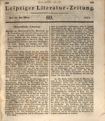 Leipziger Literaturzeitung Montag 19. März 1821