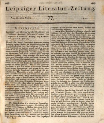 Leipziger Literaturzeitung Mittwoch 28. März 1821