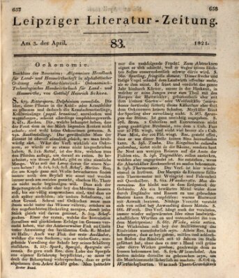 Leipziger Literaturzeitung Dienstag 3. April 1821