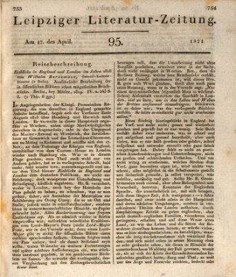 Leipziger Literaturzeitung Dienstag 17. April 1821