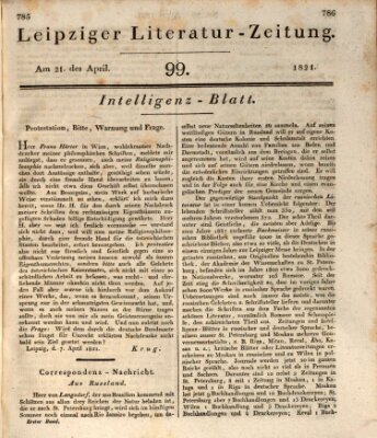 Leipziger Literaturzeitung Samstag 21. April 1821