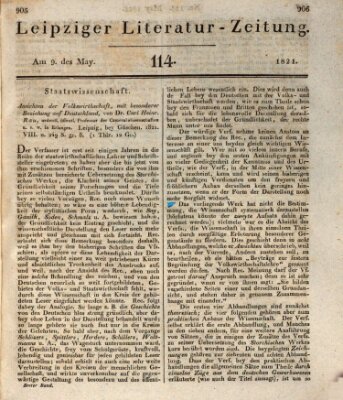 Leipziger Literaturzeitung Mittwoch 9. Mai 1821