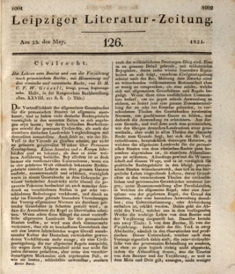 Leipziger Literaturzeitung Mittwoch 23. Mai 1821