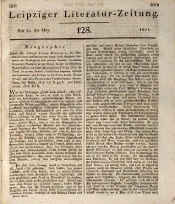 Leipziger Literaturzeitung Freitag 25. Mai 1821