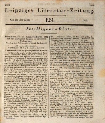 Leipziger Literaturzeitung Samstag 26. Mai 1821