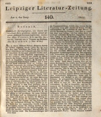 Leipziger Literaturzeitung Freitag 8. Juni 1821