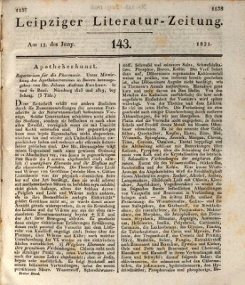 Leipziger Literaturzeitung Dienstag 12. Juni 1821