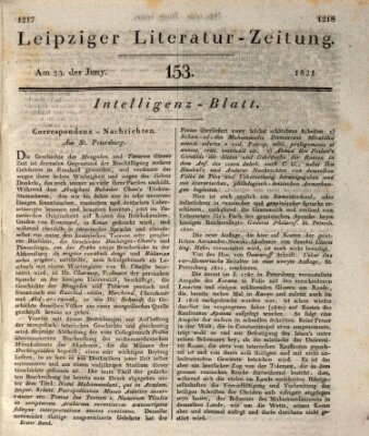 Leipziger Literaturzeitung Samstag 23. Juni 1821