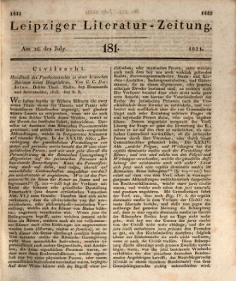 Leipziger Literaturzeitung Donnerstag 26. Juli 1821