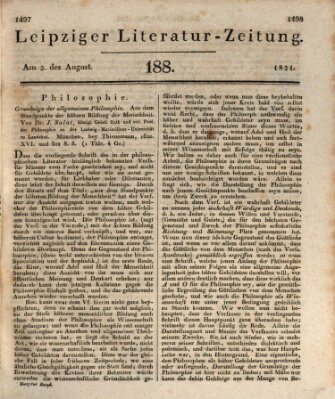 Leipziger Literaturzeitung Donnerstag 2. August 1821