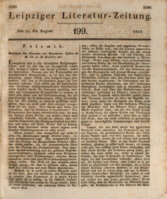 Leipziger Literaturzeitung Mittwoch 15. August 1821