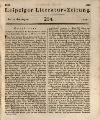 Leipziger Literaturzeitung Dienstag 21. August 1821