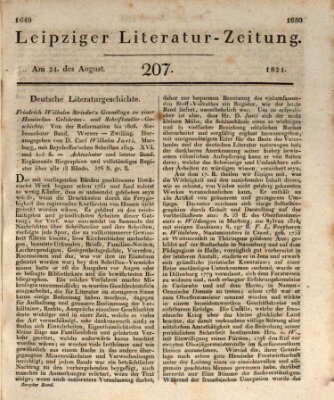 Leipziger Literaturzeitung Freitag 24. August 1821