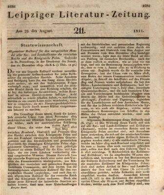 Leipziger Literaturzeitung Dienstag 28. August 1821