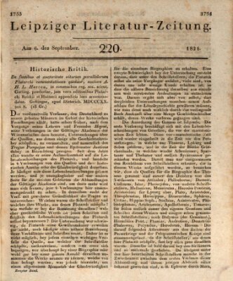 Leipziger Literaturzeitung Donnerstag 6. September 1821