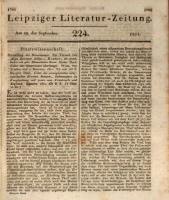 Leipziger Literaturzeitung Montag 10. September 1821