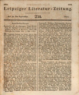 Leipziger Literaturzeitung Donnerstag 20. September 1821