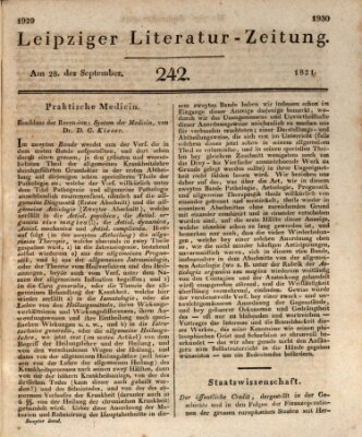 Leipziger Literaturzeitung Freitag 28. September 1821