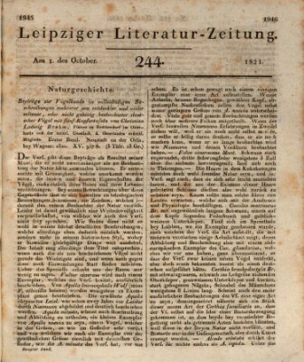 Leipziger Literaturzeitung Montag 1. Oktober 1821